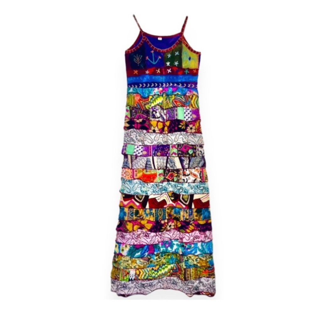 Embroidered Patchwork Maxi Dress - image 2